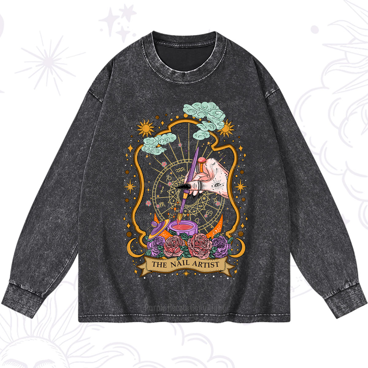 Purplehecate The Nail Artist Washed Long Sleeve Shirt