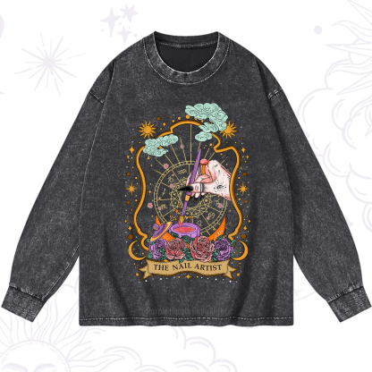 Purplehecate The Nail Artist Washed Long Sleeve Shirt