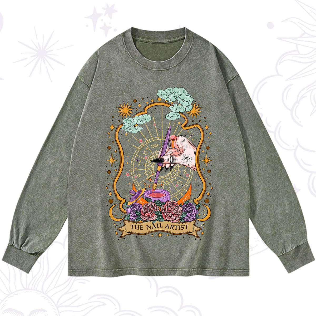 Purplehecate The Nail Artist Washed Long Sleeve Shirt