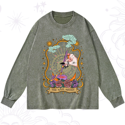 Purplehecate The Nail Artist Washed Long Sleeve Shirt