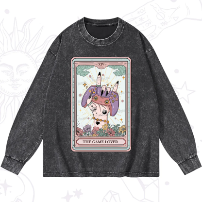 Purplehecate The Game Lover Tarot Washed Long Sleeve Shirt