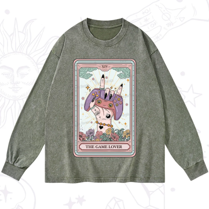 Purplehecate The Game Lover Tarot Washed Long Sleeve Shirt