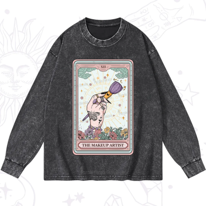 Purplehecate The Makeup Artist Tarot Washed Long Sleeve Shirt