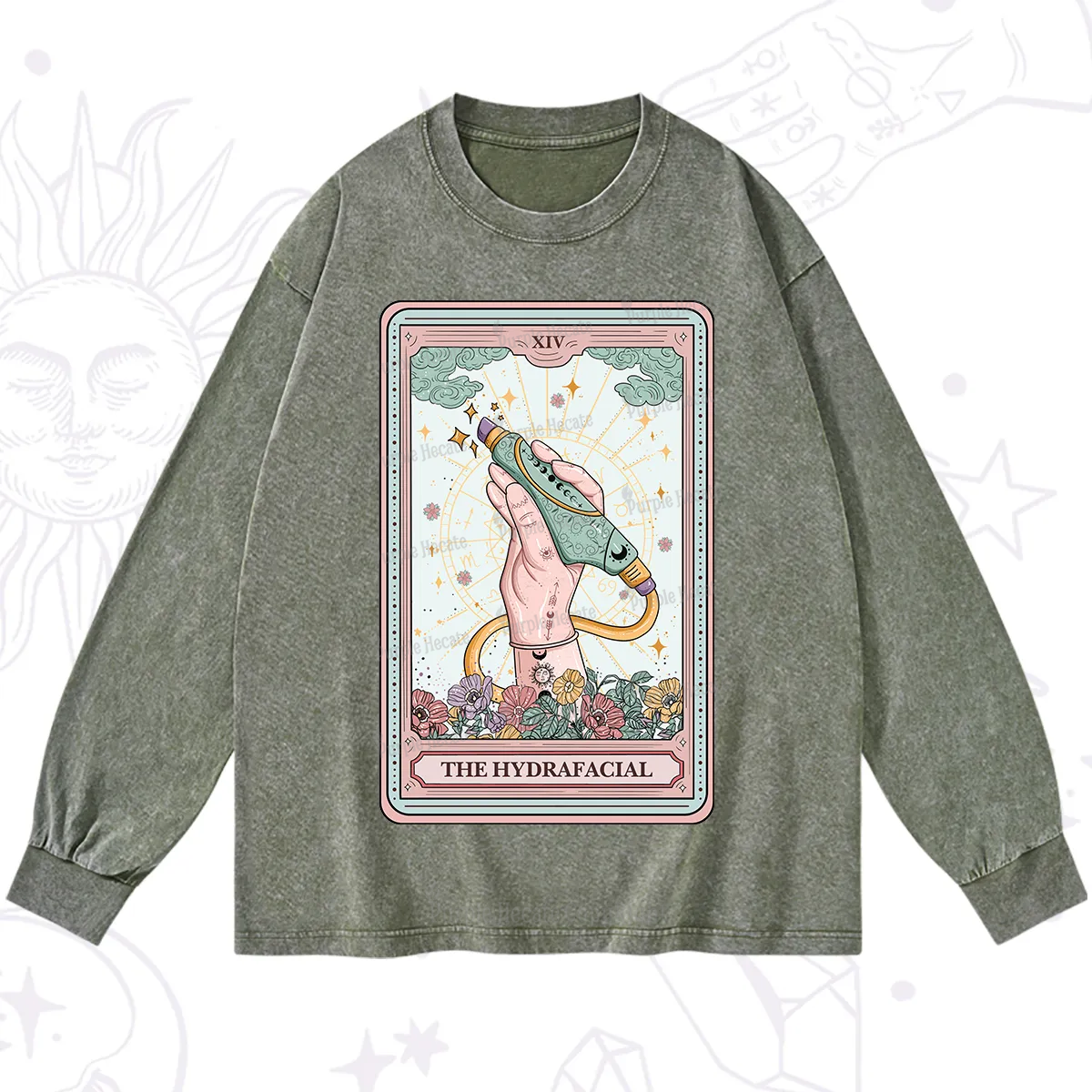 Purplehecate The Hydrafacial Tarot Washed Long Sleeve Shirt