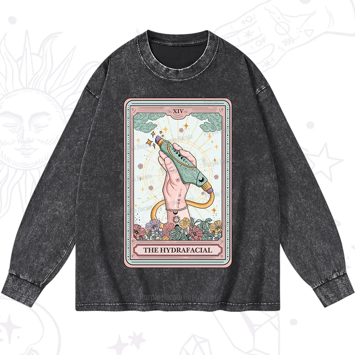 Purplehecate The Hydrafacial Tarot Washed Long Sleeve Shirt