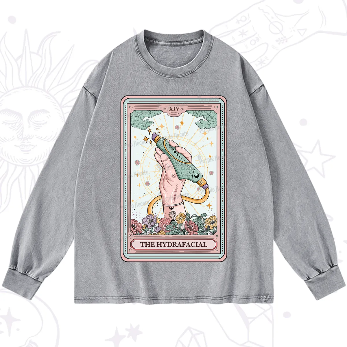 Purplehecate The Hydrafacial Tarot Washed Long Sleeve Shirt