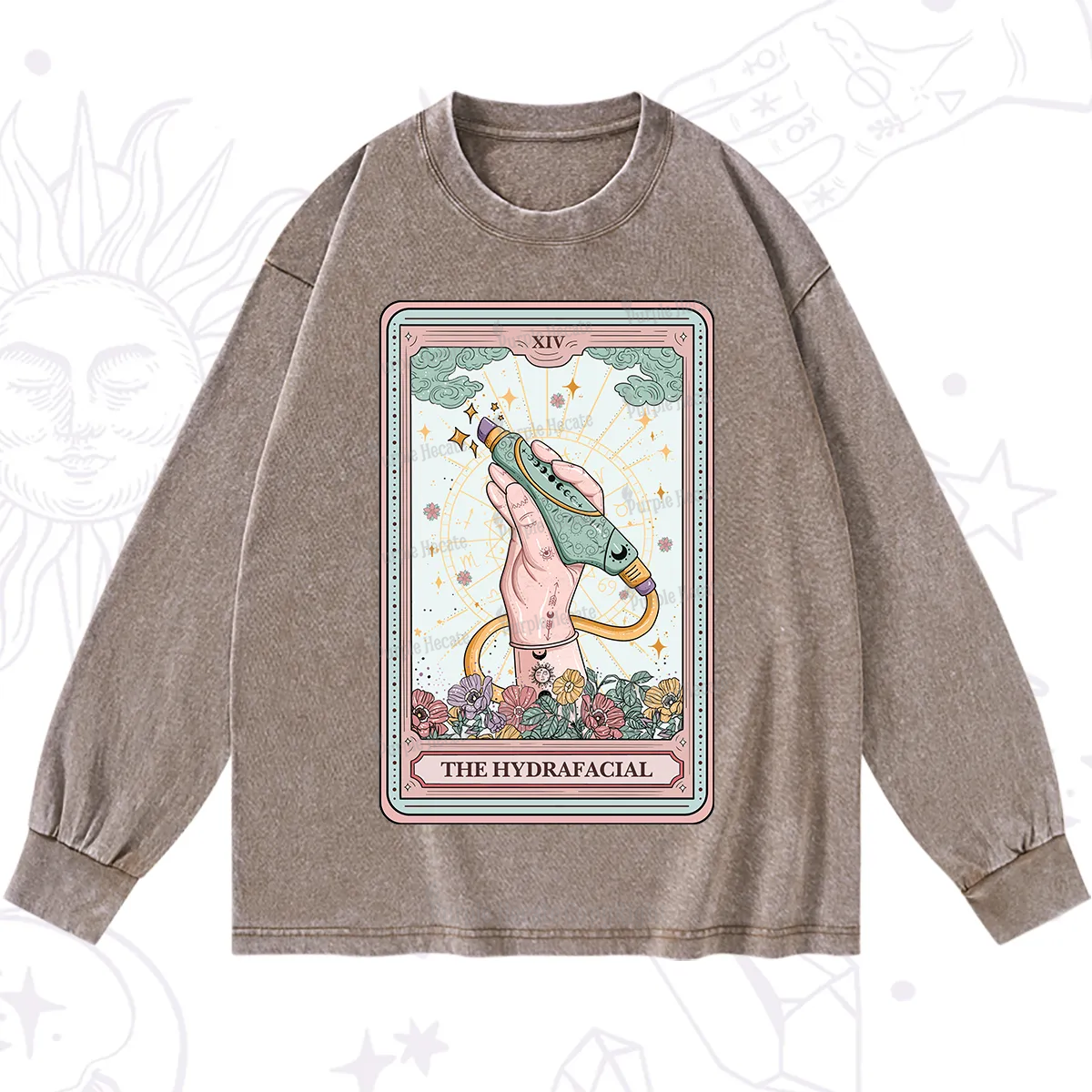 Purplehecate The Hydrafacial Tarot Washed Long Sleeve Shirt