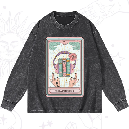 Purplehecate The Audiobook Tarot Washed Long Sleeve Shirt