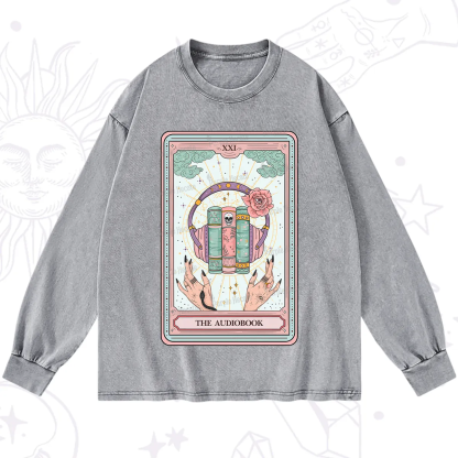 Purplehecate The Audiobook Tarot Washed Long Sleeve Shirt