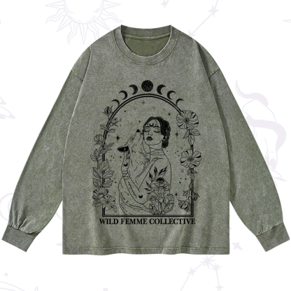 Purplehecate Wild Femme Collective Washed Long Sleeve Shirt