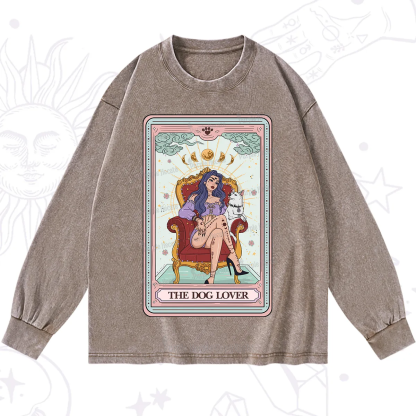 Purplehecate The Dog Lover Tarot Washed Long Sleeve Shirt