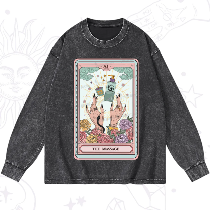 Purplehecate The Massage Tarot Washed Long Sleeve Shirt