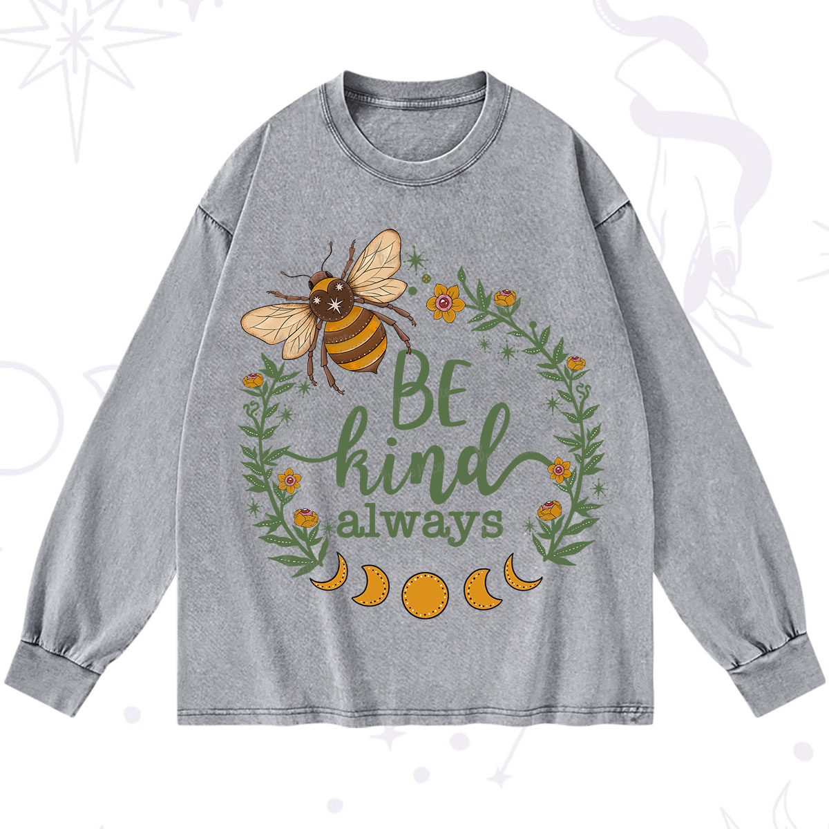 Purplehecate Be Kind Always Washed Long Sleeve Shirt