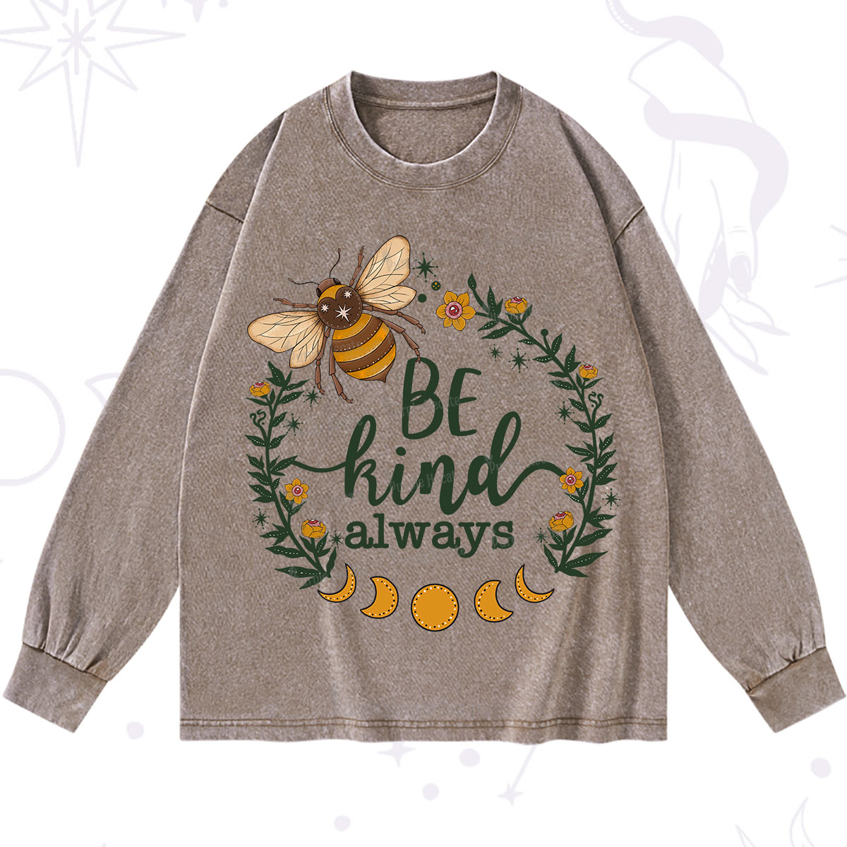 Purplehecate Be Kind Always Washed Long Sleeve Shirt