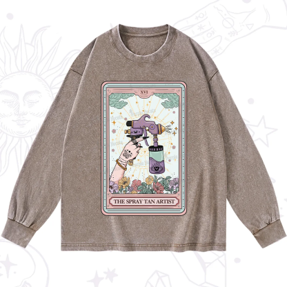 Purplehecate The Spary Tan Artist Tarot Washed Long Sleeve Shirt