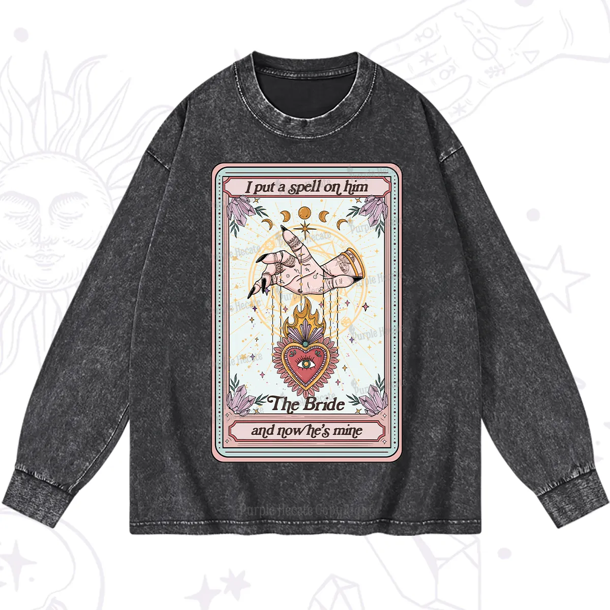 Purplehecate I Put A Spell On Him And Now He's Mine Washed Long Sleeve Shirt
