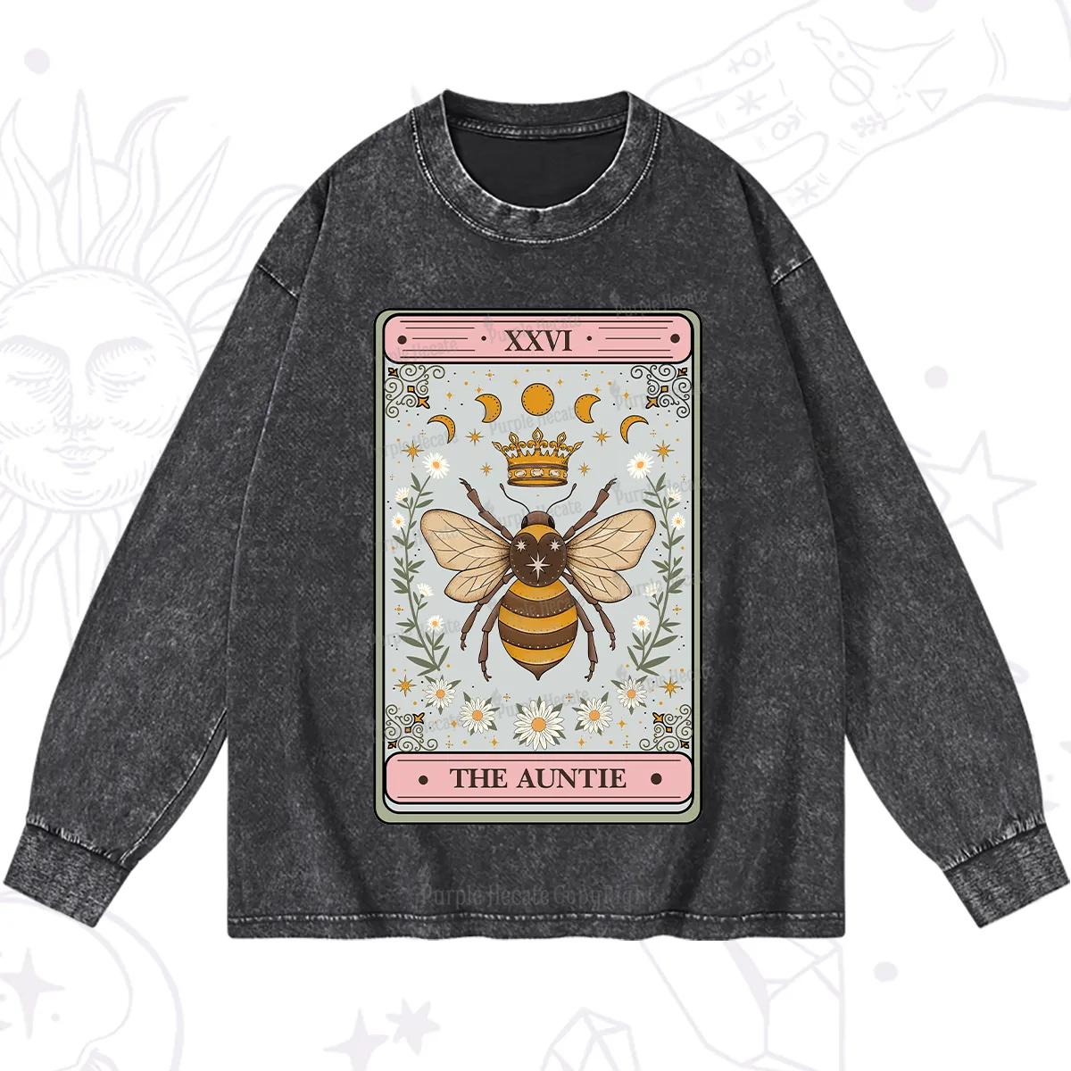 Purplehecate The Auntie Tarot Washed Long Sleeve Shirt