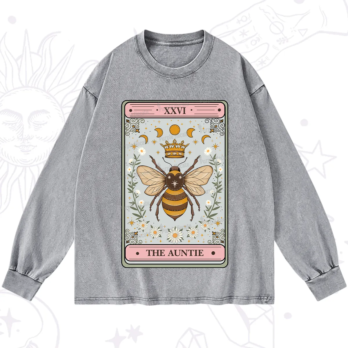 Purplehecate The Auntie Tarot Washed Long Sleeve Shirt