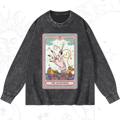 Purplehecate The Seamstress Tarot Washed Long Sleeve Shirt