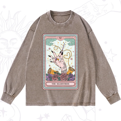 Purplehecate The Seamstress Tarot Washed Long Sleeve Shirt