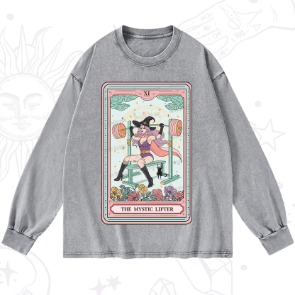 Purplehecate The Mystic Lifter Tarot Washed Long Sleeve Shirt
