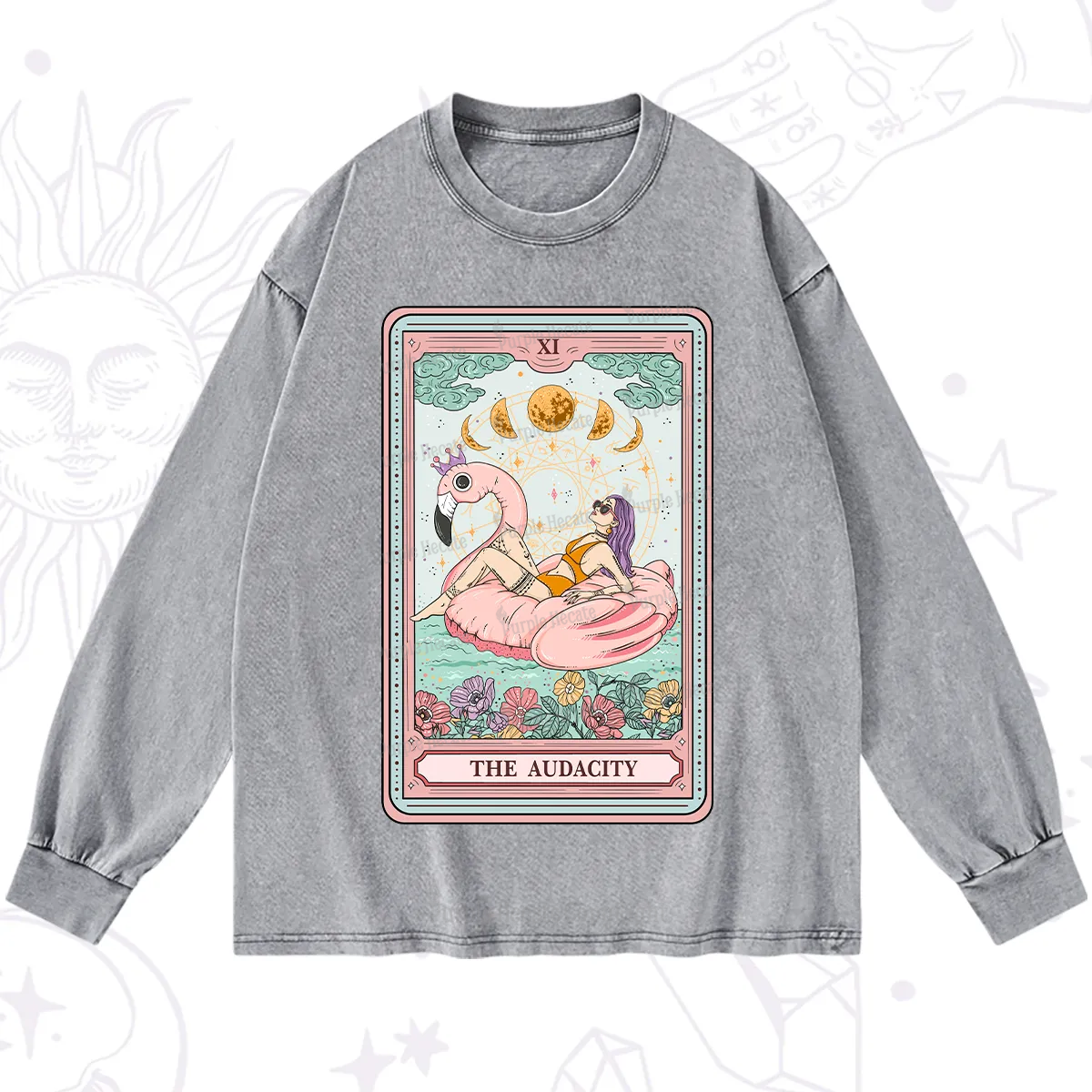 Purplehecate The Vacation Audacity Tarot Washed Long Sleeve Shirt