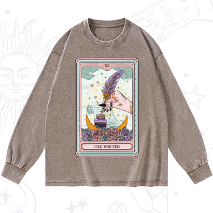 Purplehecate The Writer Tarot Washed Long Sleeve Shirt