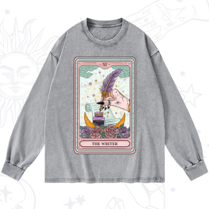Purplehecate The Writer Tarot Washed Long Sleeve Shirt