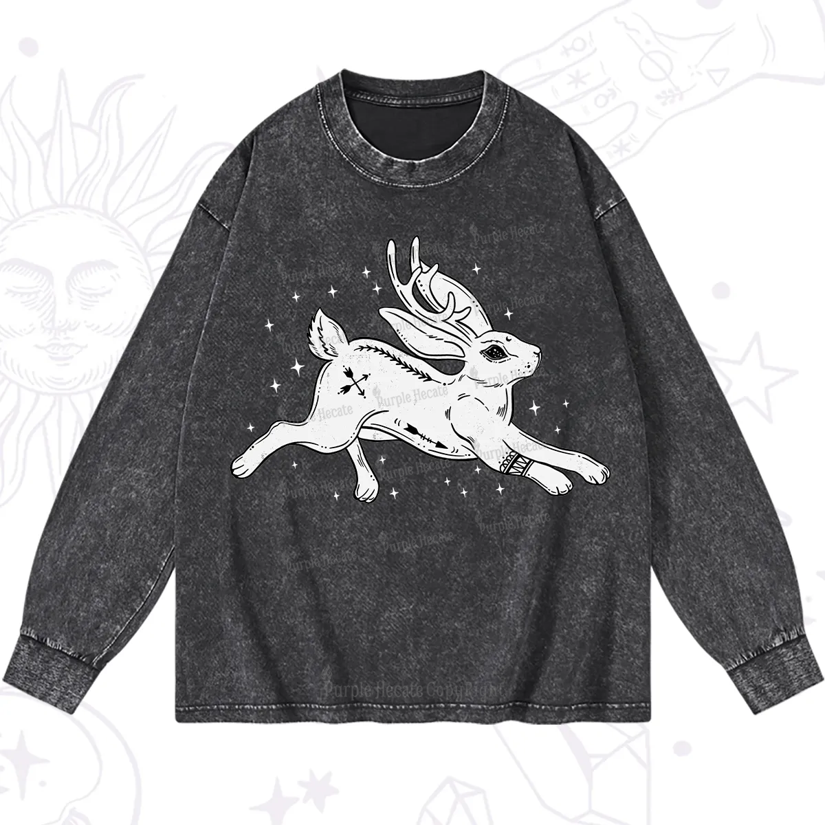 Purplehecate Starwitch Familiar Washed Long Sleeve Shirt