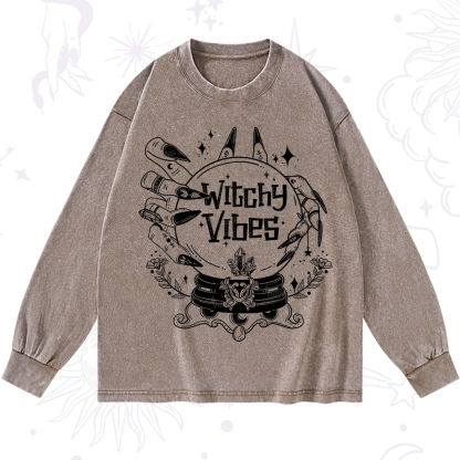 Purplehecate Witchy Vibes Washed Long Sleeve Shirt