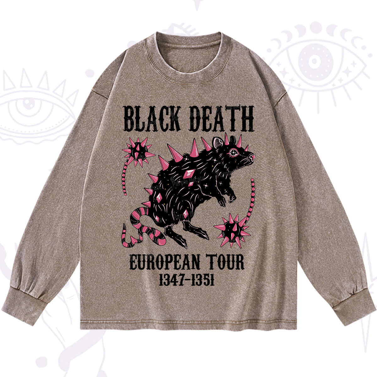 Purplehecate Black Death Washed Long Sleeve Shirt