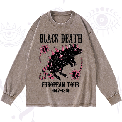 Purplehecate Black Death Washed Long Sleeve Shirt