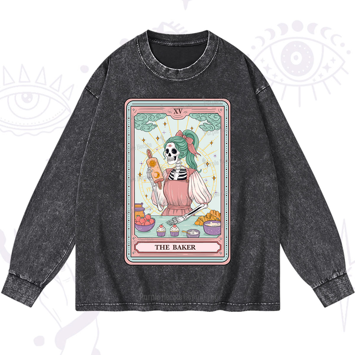 Purplehecate The Bakery Tarot Card Washed Long Sleeve Shirt