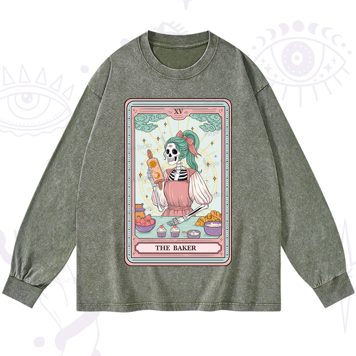 Purplehecate The Bakery Tarot Card Washed Long Sleeve Shirt
