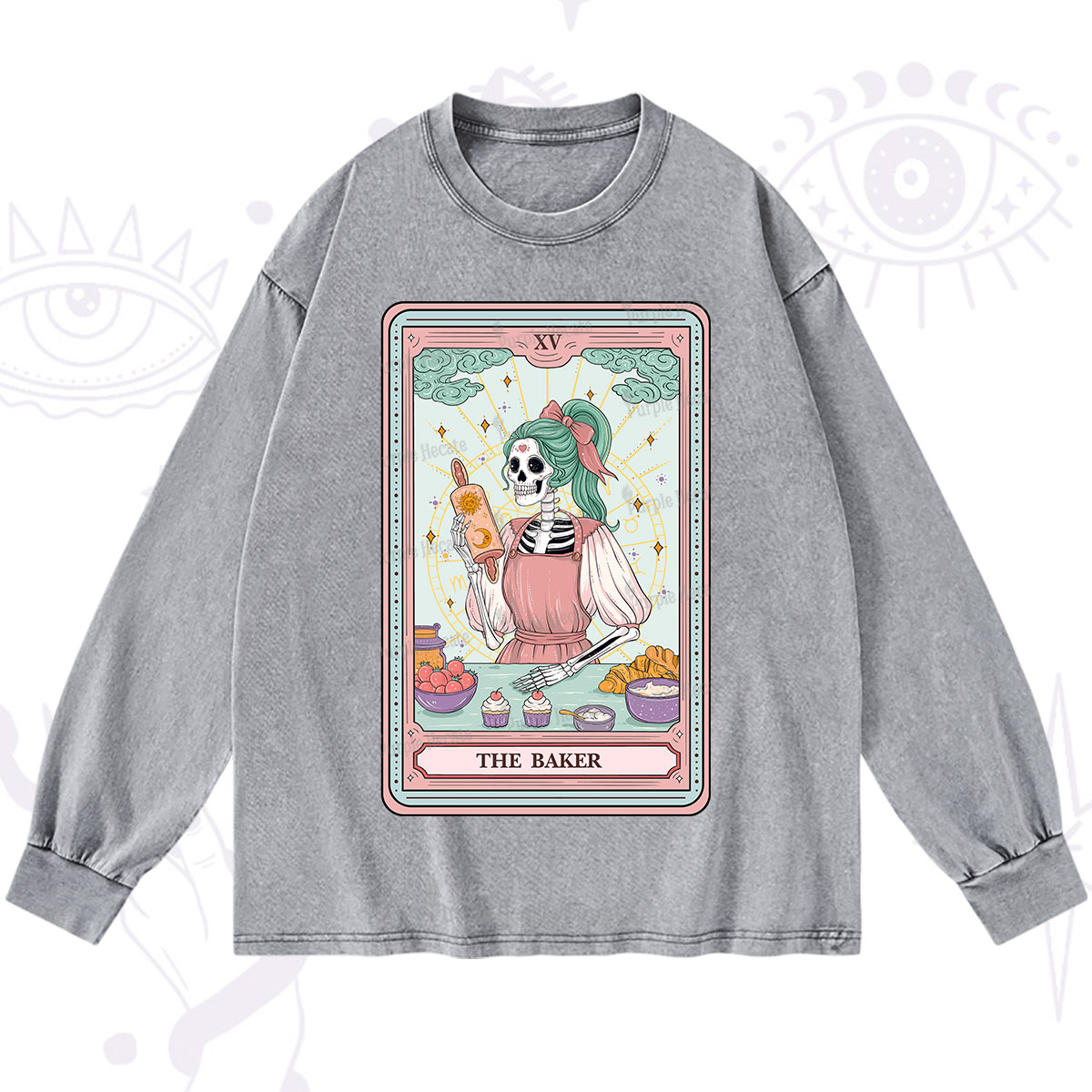 Purplehecate The Bakery Tarot Card Washed Long Sleeve Shirt