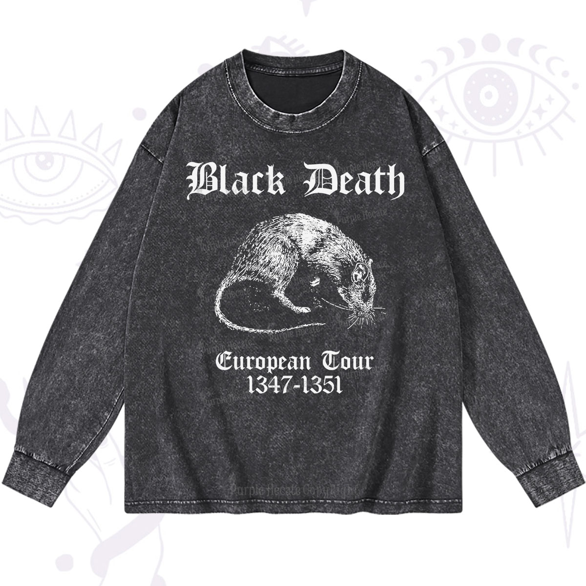 Purplehecate Black Death European Tour Washed Long Sleeve Shirt