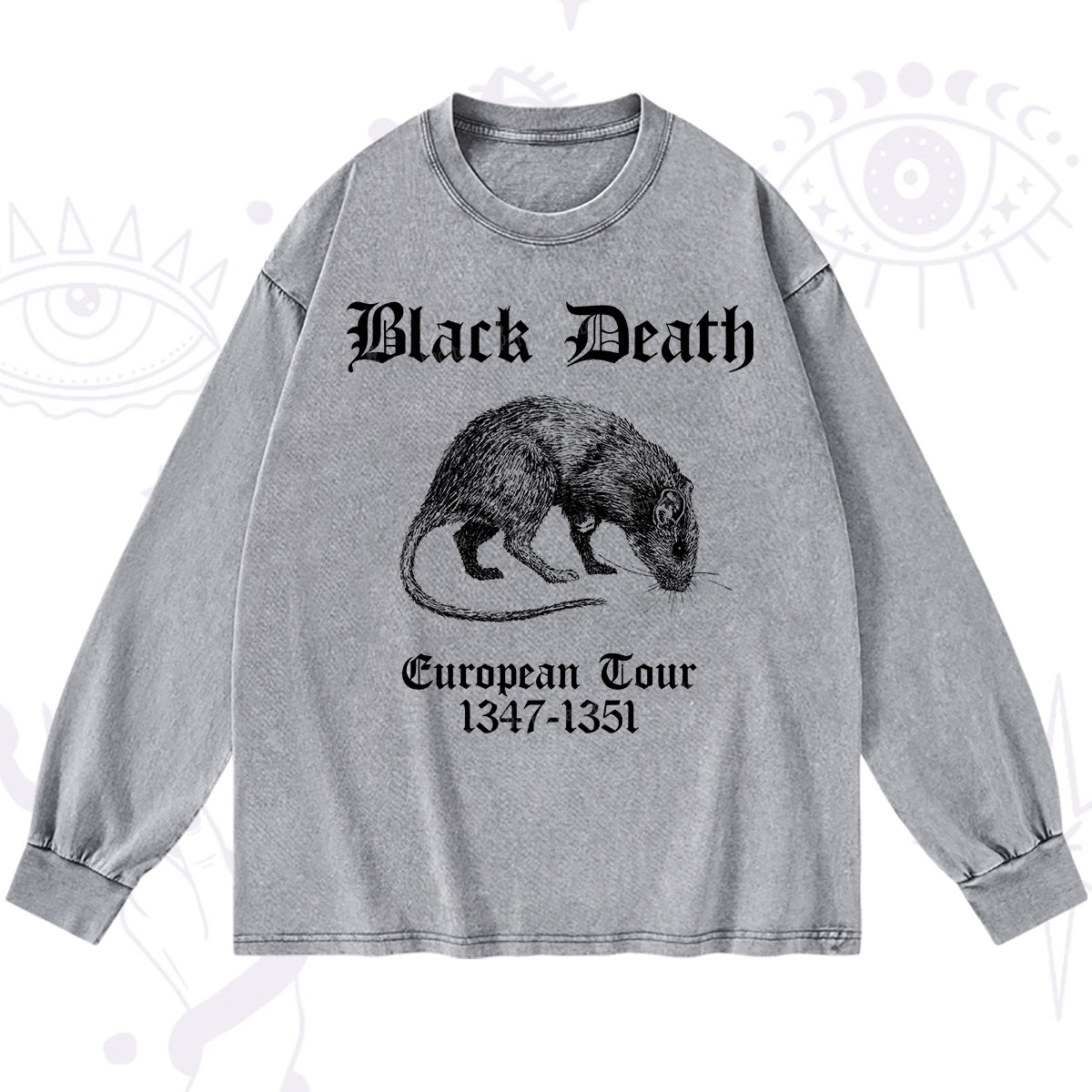 Purplehecate Black Death European Tour Washed Long Sleeve Shirt