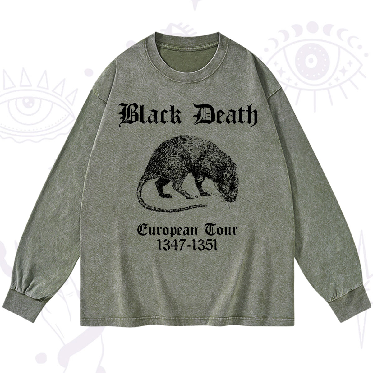 Purplehecate Black Death European Tour Washed Long Sleeve Shirt