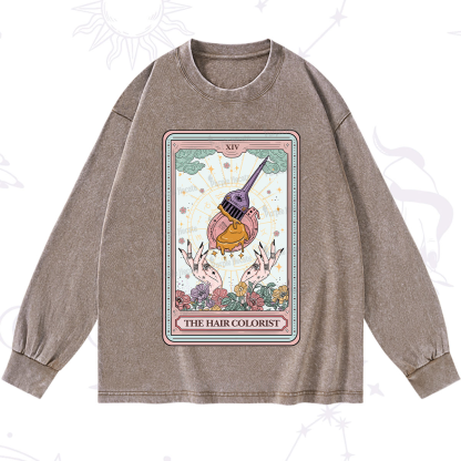Purplehecate The Hail Colorist Tarot Card Washed Long Sleeve Shirt