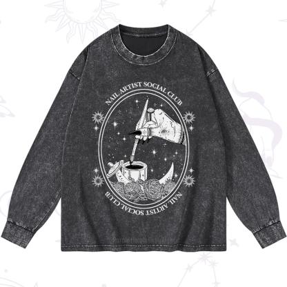 Purplehecate Nail Artist Social Club Washed Long Sleeve Shirt