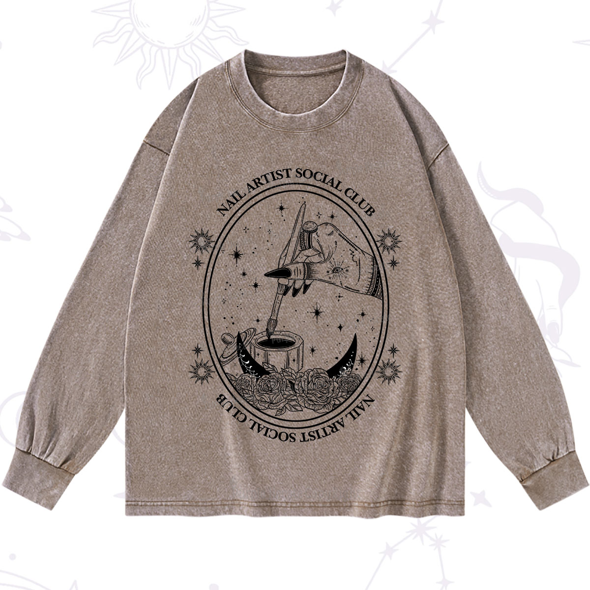 Purplehecate Nail Artist Social Club Washed Long Sleeve Shirt