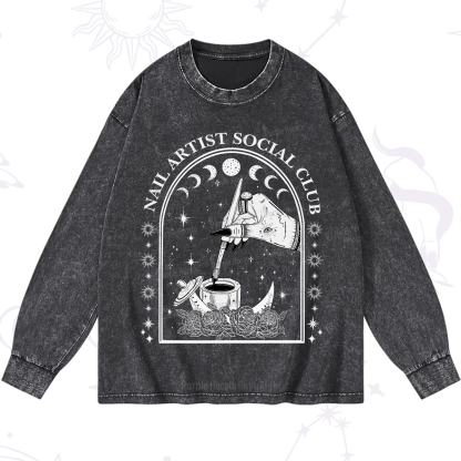 Purplehecate Nail Artist Club Collective Washed Long Sleeve Shirt