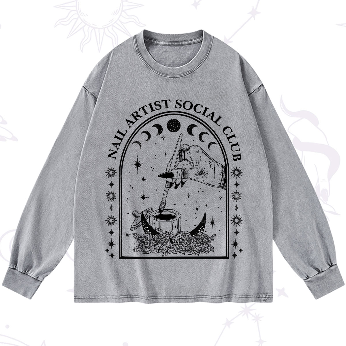 Purplehecate Nail Artist Club Collective Washed Long Sleeve Shirt