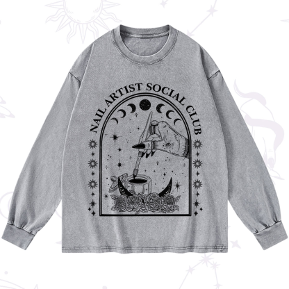 Purplehecate Nail Artist Club Collective Washed Long Sleeve Shirt