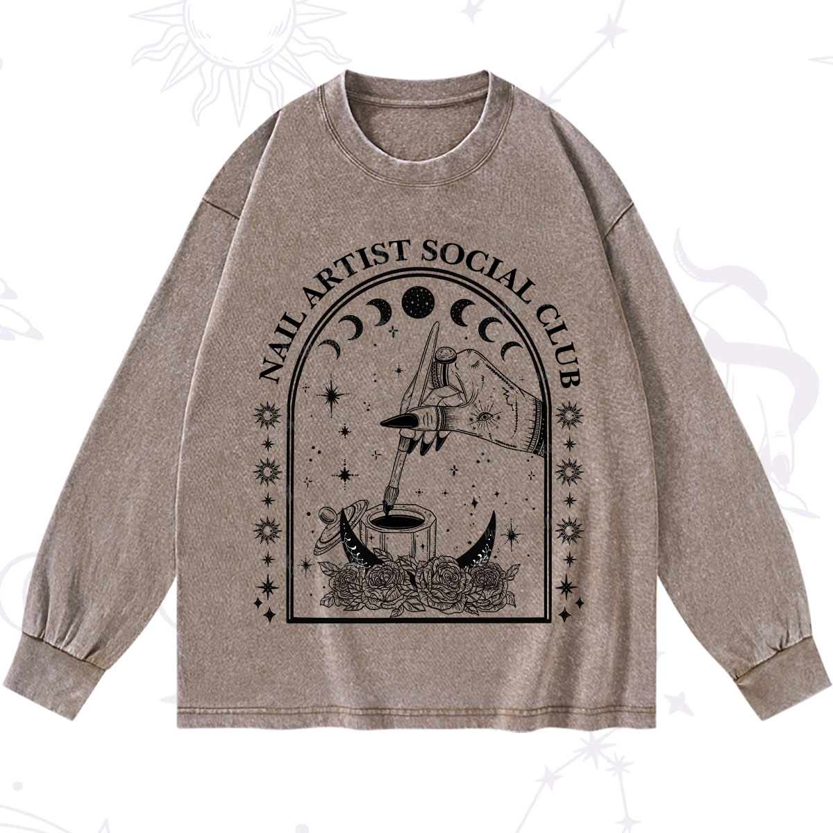 Purplehecate Nail Artist Club Collective Washed Long Sleeve Shirt