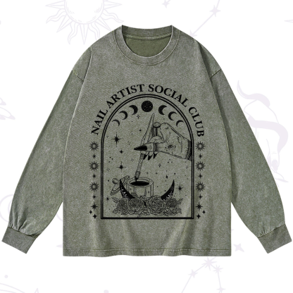 Purplehecate Nail Artist Club Collective Washed Long Sleeve Shirt