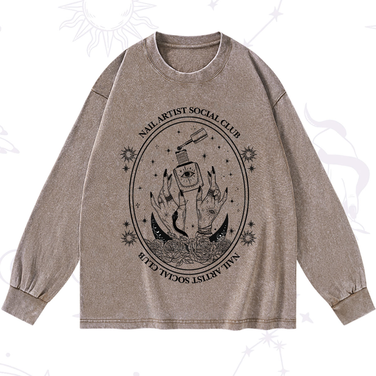 Purplehecate Nail Artist Club Washed Long Sleeve Shirt