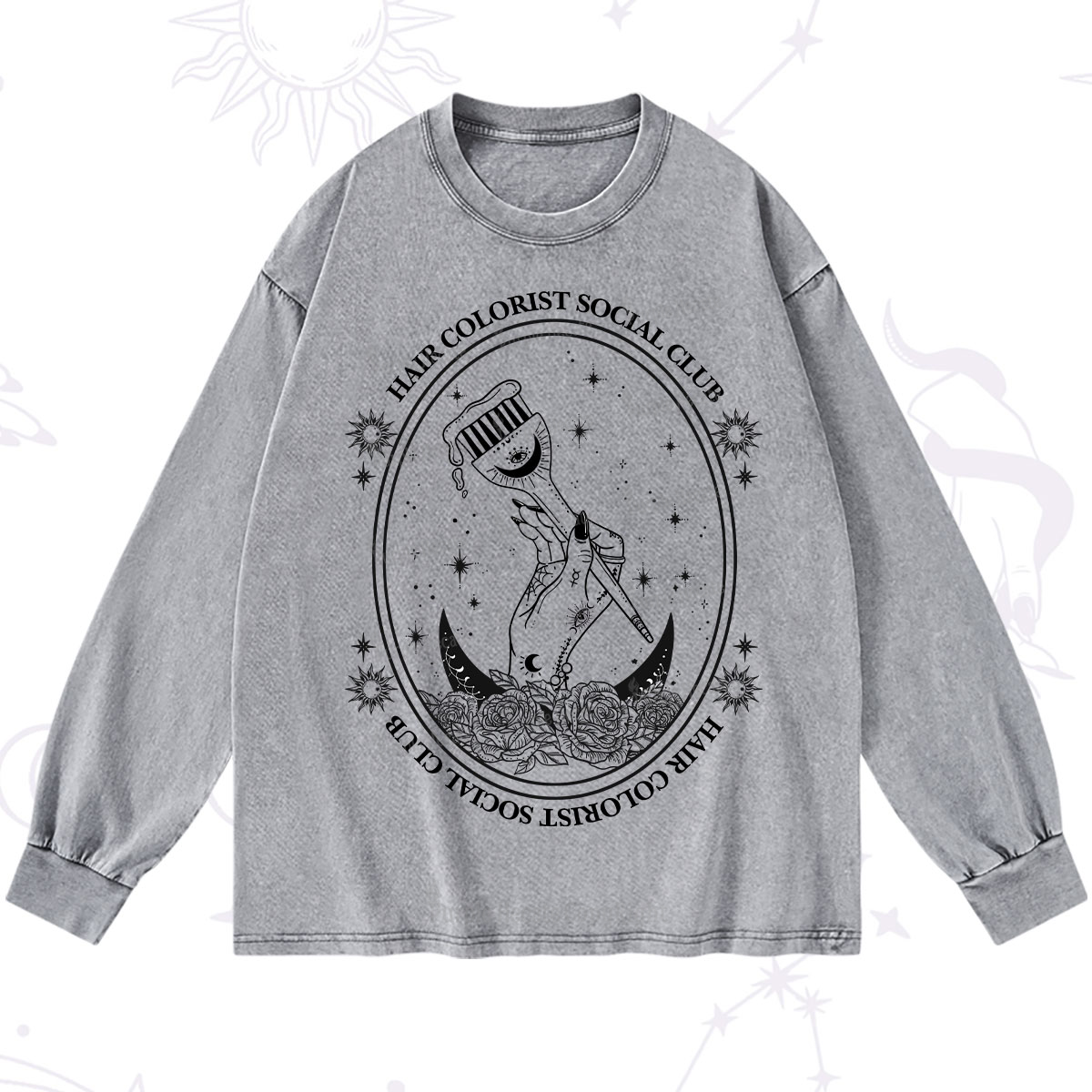 Purplehecate Hair Colorist Social Club Washed Long Sleeve Shirt