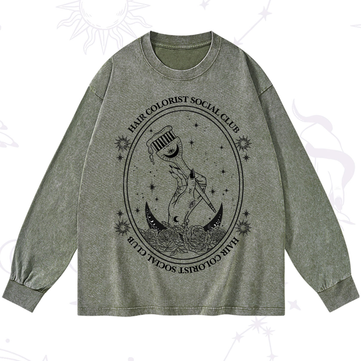 Purplehecate Hair Colorist Social Club Washed Long Sleeve Shirt