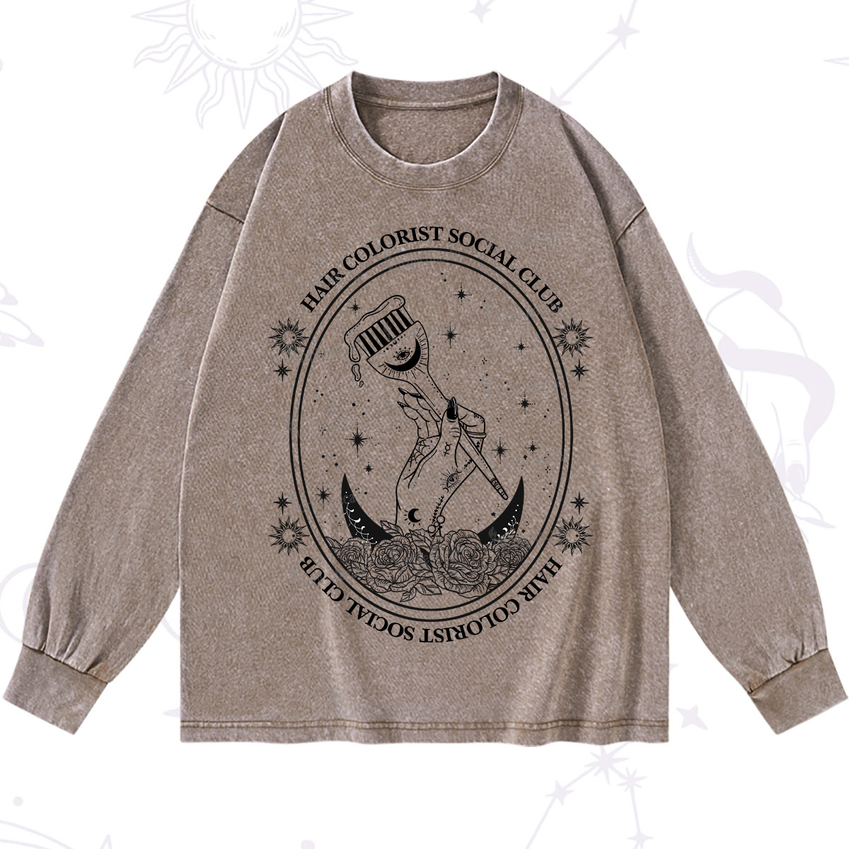 Purplehecate Hair Colorist Social Club Washed Long Sleeve Shirt